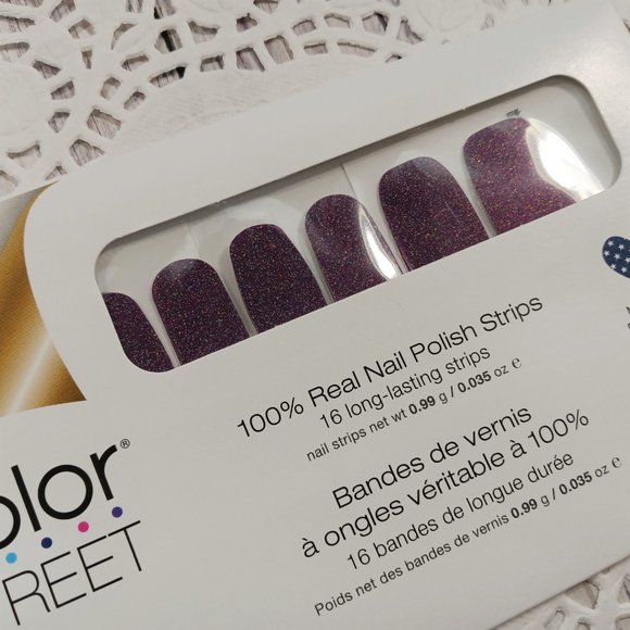 Color Street 100% Nail Polish Strips Night Terror Holographic Glitter RARE - Picture 2 of 7